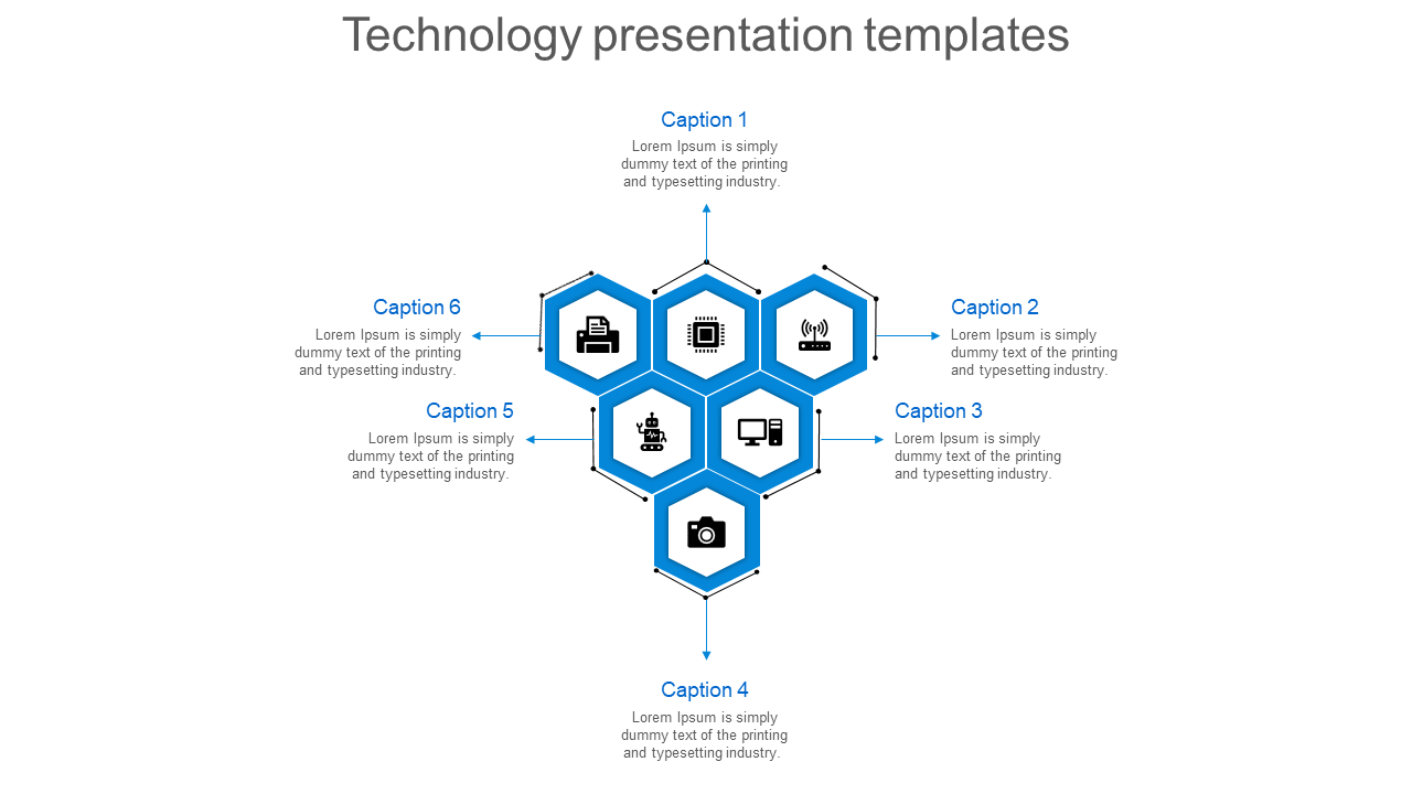 Free - Technology Presentation Templates Hexagonal Model